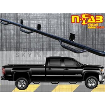 N-Fab Nerf Bar - Truck Wheel to Wheel Black Gloss Powder Coated Steel Round - C15113CC6