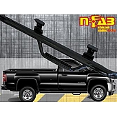 N-Fab Nerf Bar - Truck Wheel to Wheel Black Gloss Powder Coated Steel Round - C1581RC