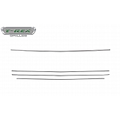 T-Rex Truck Products Grille Insert - 4 Piece Horizontal Round Style Rectangular Black Powder Coated Billet Aluminum - 6211233