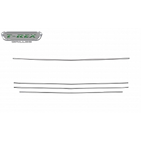 T-Rex Truck Products Grille Insert - 4 Piece Horizontal Round Style Rectangular Black Powder Coated Billet Aluminum - 6211233