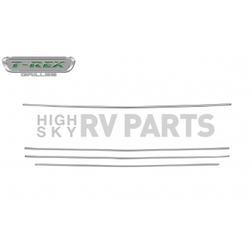 T-Rex Truck Products Grille Insert - 4 Piece Horizontal Round Style Rectangular Black Powder Coated Billet Aluminum - 6211233