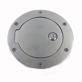 All Sales Fuel Door - Round Aluminum - 6056L