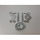 RPC Racing Power Company Hood Pin - Hair Pin With Lanyards Silver Chrome Plated - R4094