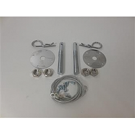 RPC Racing Power Company Hood Pin - Hair Pin With Lanyards Silver Chrome Plated - R4094