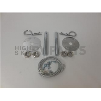 RPC Racing Power Company Hood Pin - Hair Pin With Lanyards Silver Chrome Plated - R4094