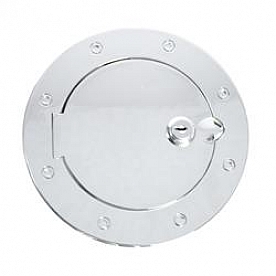 Rugged Ridge Fuel Door Cover - Chrome Plated Silver Aluminum - 1142504