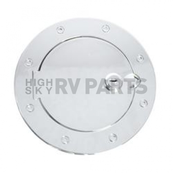 Rugged Ridge Fuel Door Cover - Chrome Plated Silver Aluminum - 1142504