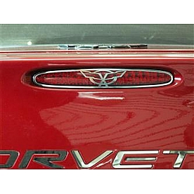 American Car Craft Tail Light Guard Stainless Steel GM Licensed Crossed Flag Single - 032047