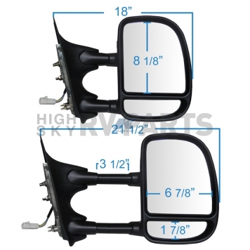 K-Source Exterior Towing Mirror Electric Rectangular Single - 61069F-2