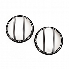 Rugged Ridge Headlight Guard Pivotal Euro Aluminum Black Set Of 2 - 1123013