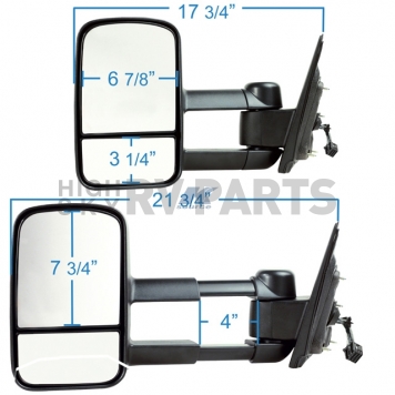 K-Source Exterior Towing Mirror Electric Rectangular Set Of 2 - 6214748G-1