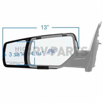 K-Source Exterior Towing Mirror Manual Rectangular Set Of 2 - 80920-4