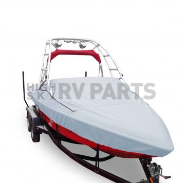 Carver Boat Cover V-Hull Runabout Boat Gray Polyester - 97120P10