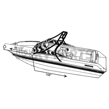 Carver Boat Cover V-Hull Runabout Boat Gray Polyester - 97120P10-1