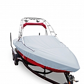 Carver Boat Cover V-Hull Runabout Boat Gray Polyester - 97119P10