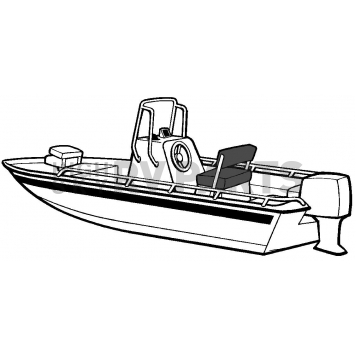 Carver Boat Cover V-Hull Bass Boat Gray Polyester - 71218P10-1