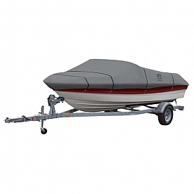 Classic Accessories Boat Cover V-Hull Bass Boat Gray Polyester - 4109100100