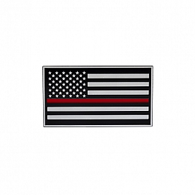 Pilot Automotive Emblem - Thin Red Line Flag With Red Stripe Aluminum - TT3821