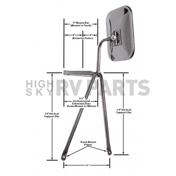 CIPA USA Exterior Towing Mirror Manual Rectangular Single - 45000-1