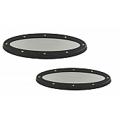 All Sales Emblem - Ford Oval Race Style Black Aluminum - 59703