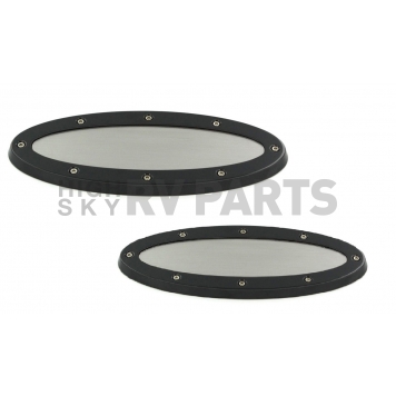 All Sales Emblem - Ford Oval Race Style Black Aluminum - 59703