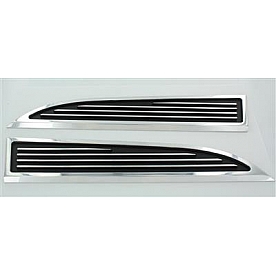 All Sales Fender Vent - Silver Aluminum Polished Set Of 2 - 5105P
