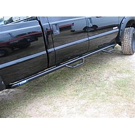 N-Fab Nerf Bar - Truck Wheel to Wheel Black Matte Textured Powder Coated Steel Round - F99115CCTX