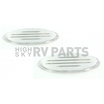All Sales Emblem - Ford Oval Step Style Ball Milled Silver Aluminum - 59901