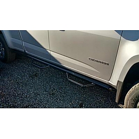 N-Fab Nerf Bar - Truck Wheel to Wheel Black Gloss Powder Coated Steel Round - G1583QC