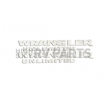 American Car Craft Emblem - WRANGLER UNLIMITED White/ Red Stainless Steel - 142010