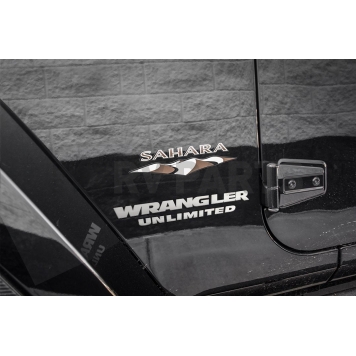 American Car Craft Emblem - WRANGLER UNLIMITED White/ Red Stainless Steel - 142010-1