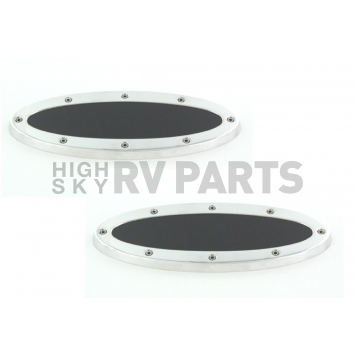 All Sales Emblem - Ford Oval Race Style Silver Aluminum - 59902