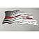 American Car Craft Emblem - Flowing American Flag Thin Red Line Stainless Steel - 142048