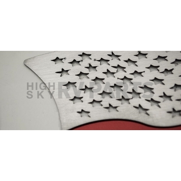 American Car Craft Emblem - Flowing American Flag Thin Red Line Stainless Steel - 142048-1