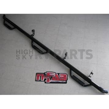 N-Fab Nerf Bar - Truck Wheel to Wheel Black Gloss Powder Coated Steel Round - G1595CC6