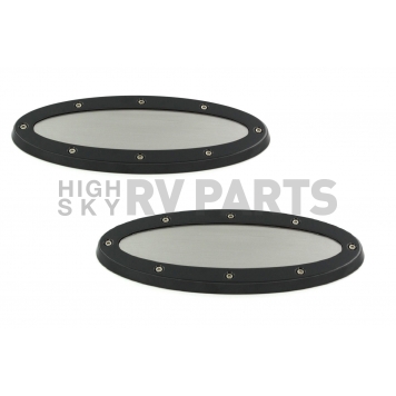 All Sales Emblem - Ford Oval Race Style Black Aluminum - 59903