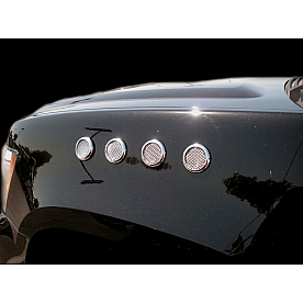 TFP (International Trim) Fender Vent - Silver ABS Plastic Chrome Plated Set Of 8 - 46087UP