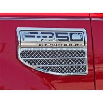 TFP (International Trim) Fender Vent - Silver ABS Plastic Chrome Plated Set Of 2 - 80557LV