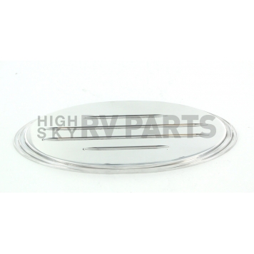 All Sales Emblem - Ford Oval Step Style Ball Milled Silver Aluminum - 52701