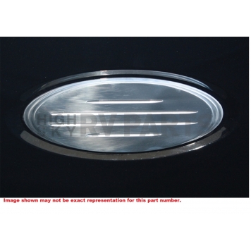 All Sales Emblem - Ford Oval Step Style Ball Milled Silver Aluminum - 52701-1