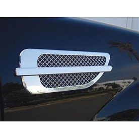 T-Rex Truck Products Fender Vent - Silver Aluminum Trim/ Stainless Steel Mesh Chrome Plated Set Of 2 - 54001