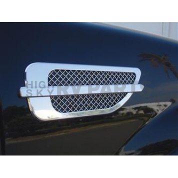 T-Rex Truck Products Fender Vent - Silver Aluminum Trim/ Stainless Steel Mesh Chrome Plated Set Of 2 - 54001