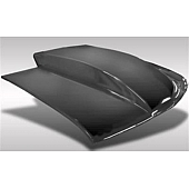 Harwood Fiberglass Hood - Cowl Induction Gloss Fiberglass Black - 42204