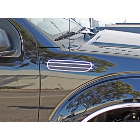 TFP (International Trim) Fender Vent - Silver ABS Plastic Chrome Plated Set Of 2 - 80007UFV