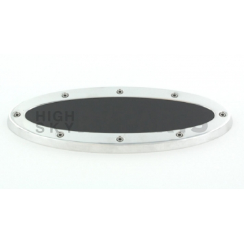 All Sales Emblem - Ford Oval Race Style Silver Aluminum - 52902
