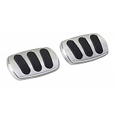 Lokar Performance Brake And Clutch Pedal Pad Set - Aluminum Natural - BAG6139