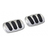 Lokar Performance Brake And Clutch Pedal Pad Set - Aluminum Natural - BAG6140