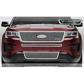 T-Rex Truck Products Grille Insert - Mesh Rectangular Polished Stainless Steel - 54664