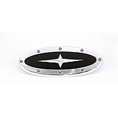 All Sales Emblem - Ford Oval Race Style With Cross Insert Silver Aluminum - 52907