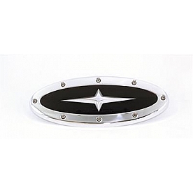 All Sales Emblem - Ford Oval Race Style With Cross Insert Silver Aluminum - 52907